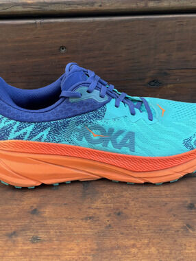 Hoka One One Challenger ATR 7 Running Shoe Size Men's 11.5D Turquoise Orange Gym